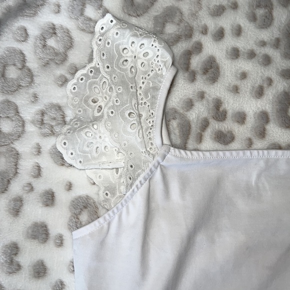 NWOT syd & STONE White Eyelet Bodysuit - Picture 2 of 5